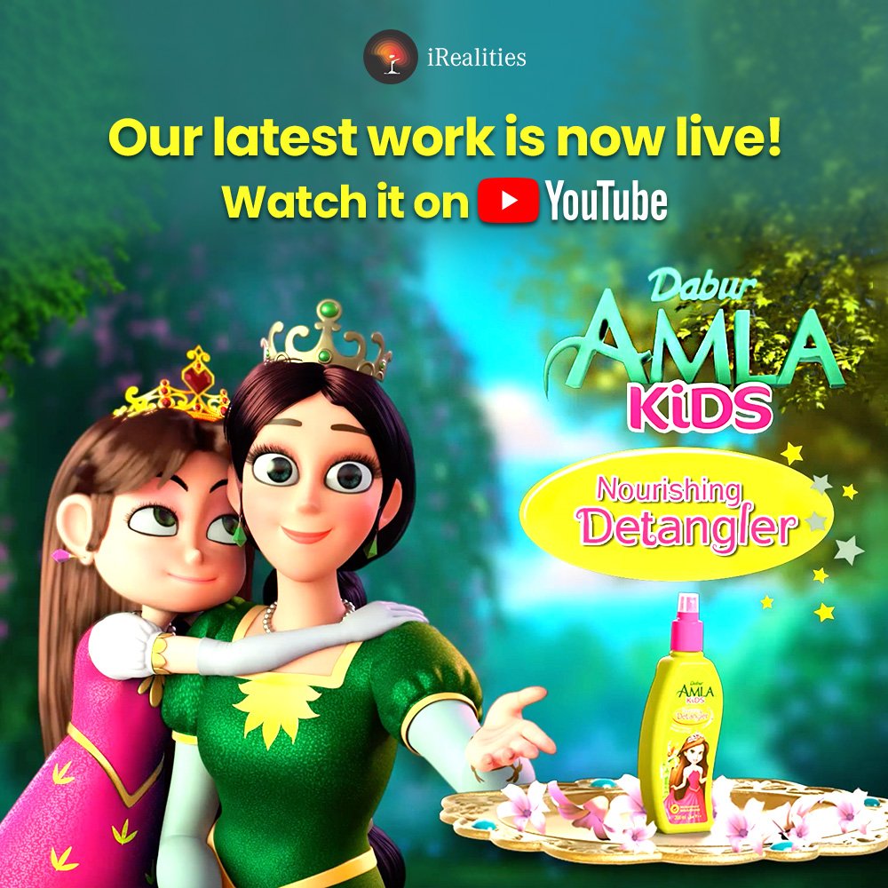 iRealitiesGroup's tweet photo. iRealities latest work for Dabur Amla Kids - Adventures of Princess Amira is live now!!

Go watch it on YouTube!
https://t.co/IjmhtcJOCH 
.
.
.
.
.
#irealities #dabur #daburamlakids #amira #kidscartoon #kidsanimation #3danimation #3d #animation #cartoon #princess #daburamla https://t.co/hKMJvXkWSU