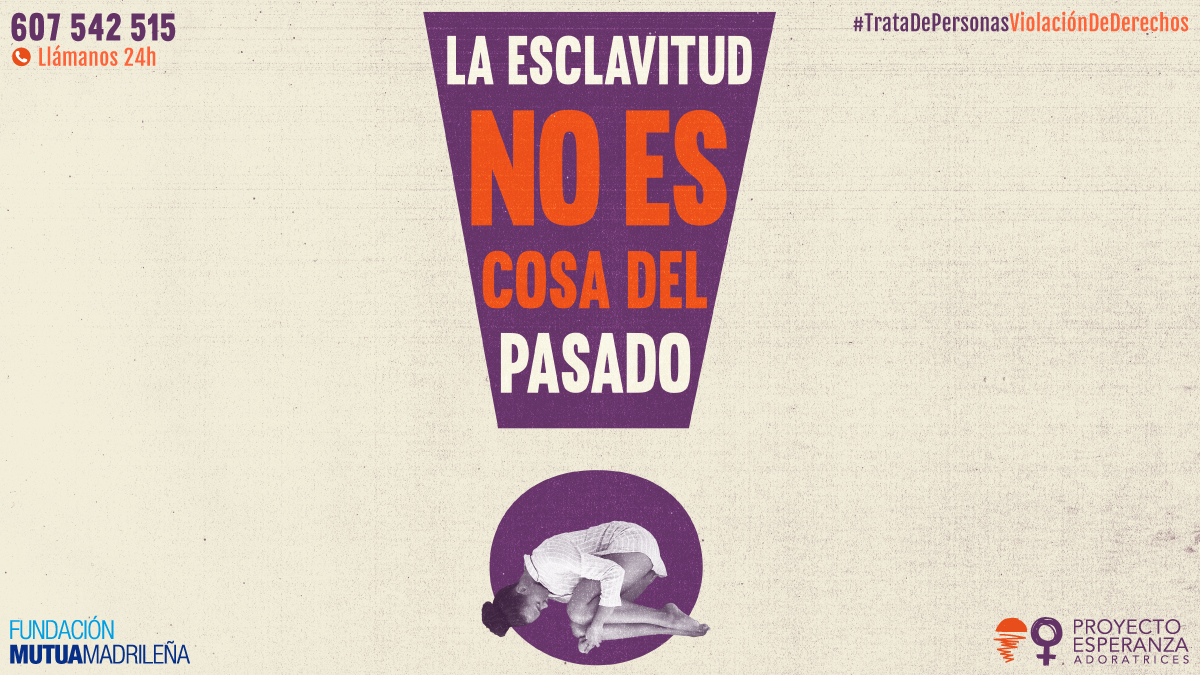 ProyecEsperanza's tweet photo. En el Día Europeo contra la #TrataDePersonas, lanzamos #TrataDePersonasViolaciónDeDerechos, una iniciativa junto a @fundacionmutua para sensibilizar sobre la trata.
#TrataDePersonasViolaciónDeDerechos
#DiaEuropeoConTralaTrata

https://t.co/vnNgBkonRI https://t.co/YPayMCQuc0