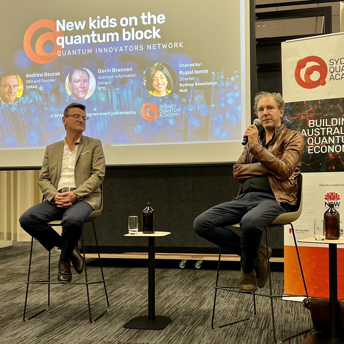 Sydney Knowledge Hub (@sydknowledgehub) on Twitter photo “Sydney has the potential to grow around quantum the same way Silicon Valley grew around semiconductors”- Andrew Dzurak, CEO and Founder of <a href="/diraqQC/">diraq</a>
With Gavin Brennen @btq_ag and Rupal Ismin <a href="/rupsicles/">Rupal Ismin</a> as part of <a href="/SydneyQuantum/">Sydney Quantum Academy</a> <a href="/sparkfestivalau/">Spark Festival</a> #quantum #innovation “Sydney has the potential to grow around quantum the same way Silicon Valley grew around semiconductors”- Andrew Dzurak, CEO and Founder of <a href="/diraqQC/">diraq</a>
With Gavin Brennen @btq_ag and Rupal Ismin <a href="/rupsicles/">Rupal Ismin</a> as part of <a href="/SydneyQuantum/">Sydney Quantum Academy</a> <a href="/sparkfestivalau/">Spark Festival</a> #quantum #innovation