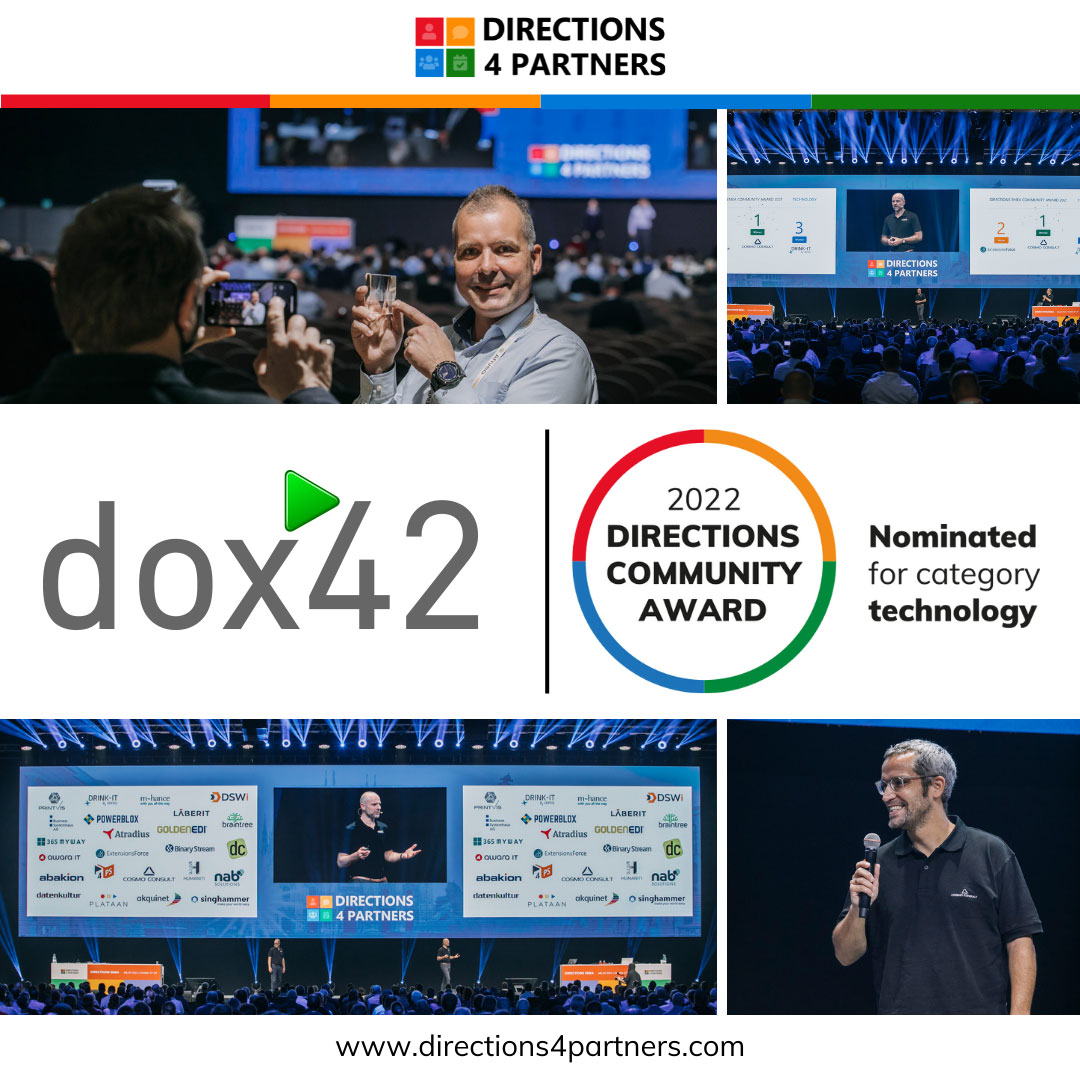 dox42's tweet photo. #DirectionsEMEA2022 coming up! We're very happy to be nominated for category Technology #CommunityAwards 🙏👏 

#Directions4Partners #business #team #event 
#cloud #saas #teamwork #partnering 
#msdyn365bc #MSDyn365SalesPro #mspartner #msft #powerapps

https://t.co/4t1heubHFQ https://t.co/NFAfCgxqkd
