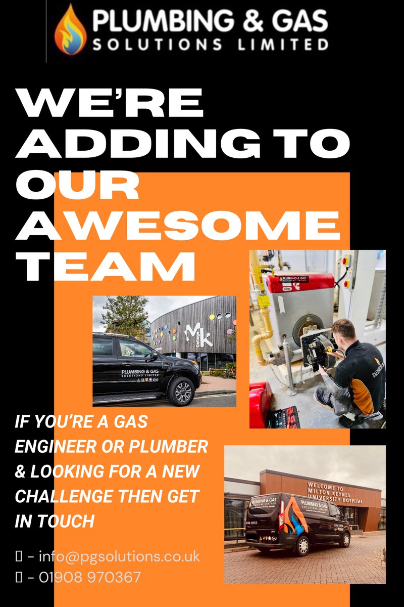 Gas Engineers &amp; Plumbers, we want you 🤝

#plumbing #plumber #hotwater #heating #mechanicalcontractor #engineers #teamwork #hiring #expanding #business