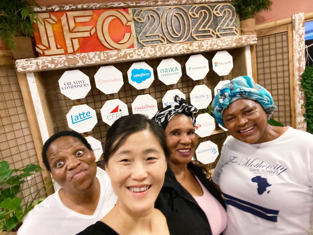 FundraisingInn1's tweet photo. #IFC2022 is opening with a bang with the Leadership Summit. Here are three amazing women from Masakhe Community Project in Cape town among other delegates from 80 countries! #fundraising https://t.co/8NXCY6zwkD