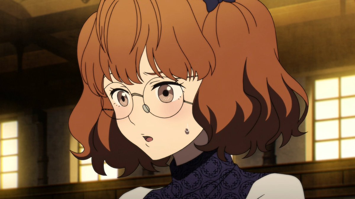 orangeotd's tweet image. the orange anime character of the day is nancy from shadow house!
