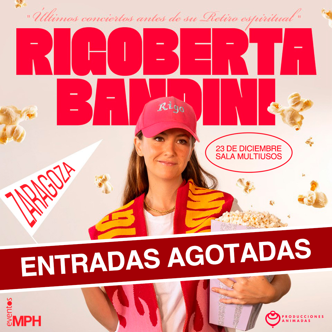 Agotadas ya las entradas de <a href="/rigobandini/">Rigoberta Bandini</a> en la Multiusos del <a href="/AuditorioZGZ/">Auditorio de Zaragoza Princesa Leonor</a> con más de 2 meses de antelación! Muchas ganas de disfrutar del que será el último concierto de la gira de Rigoberta. Gracias a tod@s!