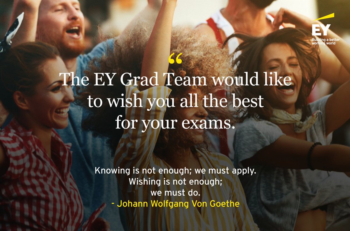 EY_Africa's tweet photo. The EY Grad Team would like to wish all students good luck with their upcoming exams. https://t.co/M7uxB58Wci