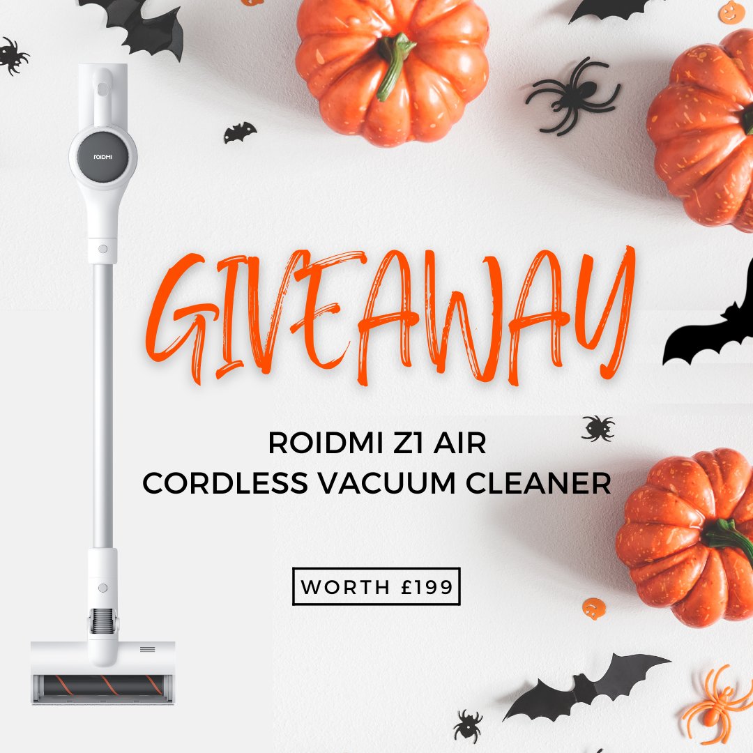 roidmiuk's tweet photo. (1/3) We’re giving away a fabulous Z1 Air Cordless Vacuum Cleaner worth £199?🙌

To enter:
🎃 Follow @roidmiuk 
🎃 Retweet this post

Got a spooktacular costume for your pet this #Halloween? Show us in the comments below using #ROIDMIGiveaway (not mandatory for competition entry) https://t.co/GGimJsoXEd