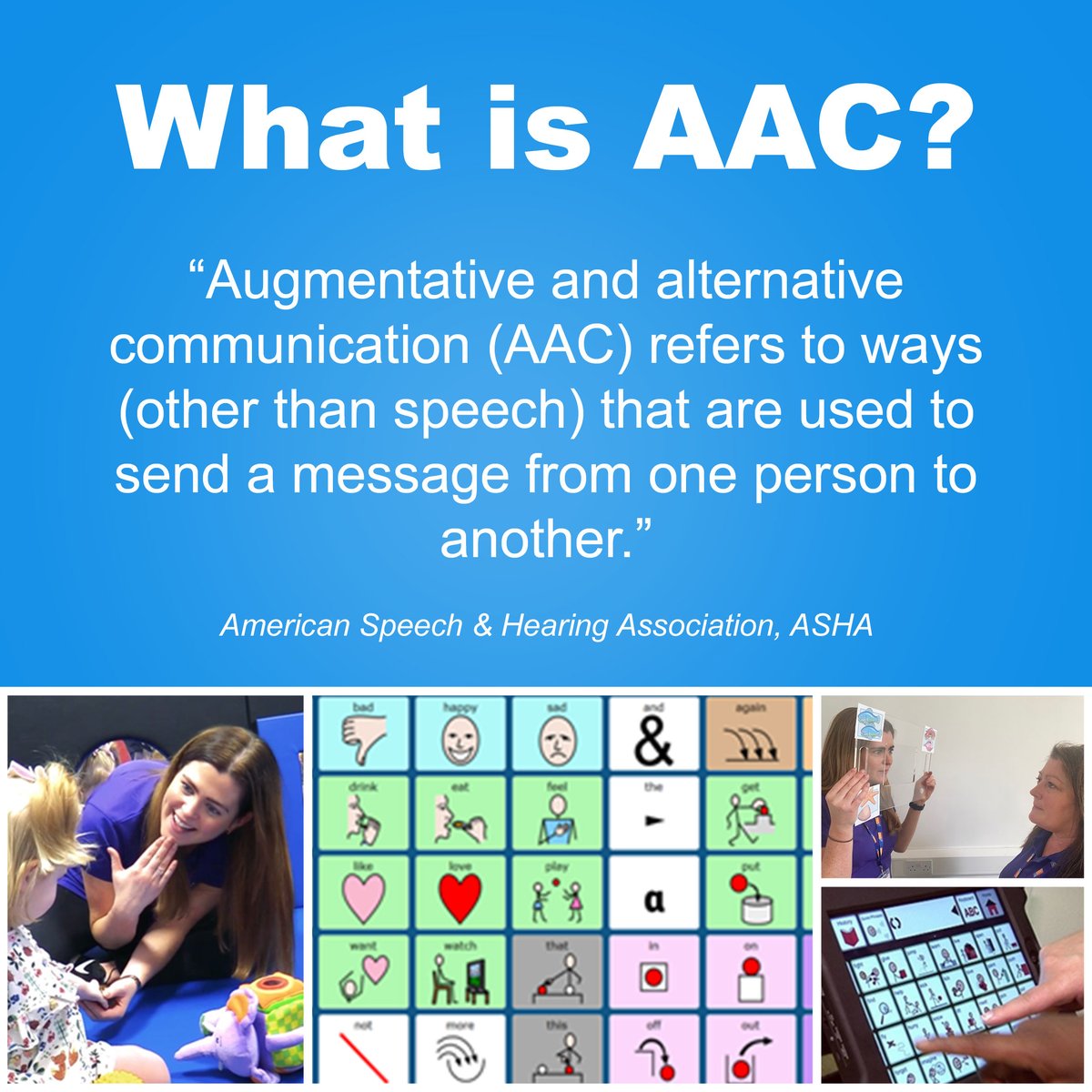 centralremedial's tweet photo. October is AAC Awareness month (Augmentative and Alternative Communication) This communication may include using sign language, pictures, communication boards or books, written words, speech-generating devices such as iPads and much more.
#aac #communication #aacmonth https://t.co/6OFLnVFlIz