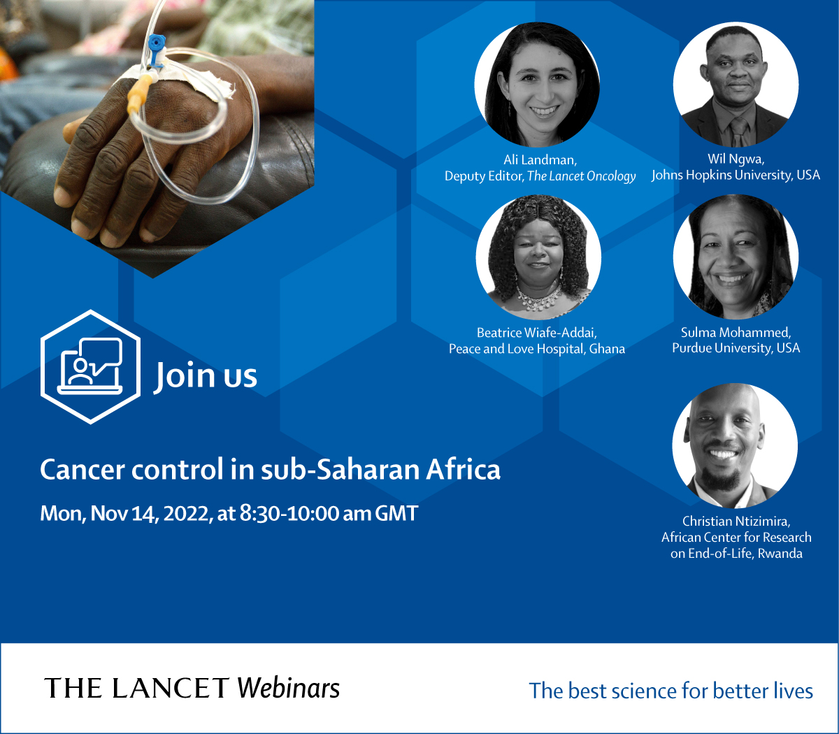 Don't miss out on our free #LancetWebinar on cancer control in sub-Saharan Africa, part of #LGCW2022. In a panel presentation, Commission members will outline key findings and recommendations before answering your questions. 🗓️ Nov 14 🕘 8:30 am GMT 👉 hubs.li/Q01pHJxC0