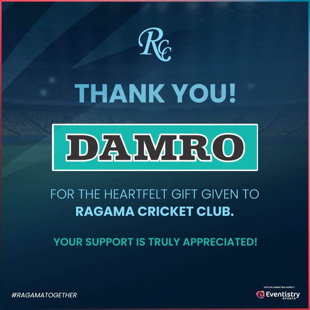RagamaCricketCl's tweet photo. We're taking this opportunity to thank Damro for their support extended towards the members of the Ragama Cricket Club.
#RagamaTogether #Damro https://t.co/k7PD9sNYVp