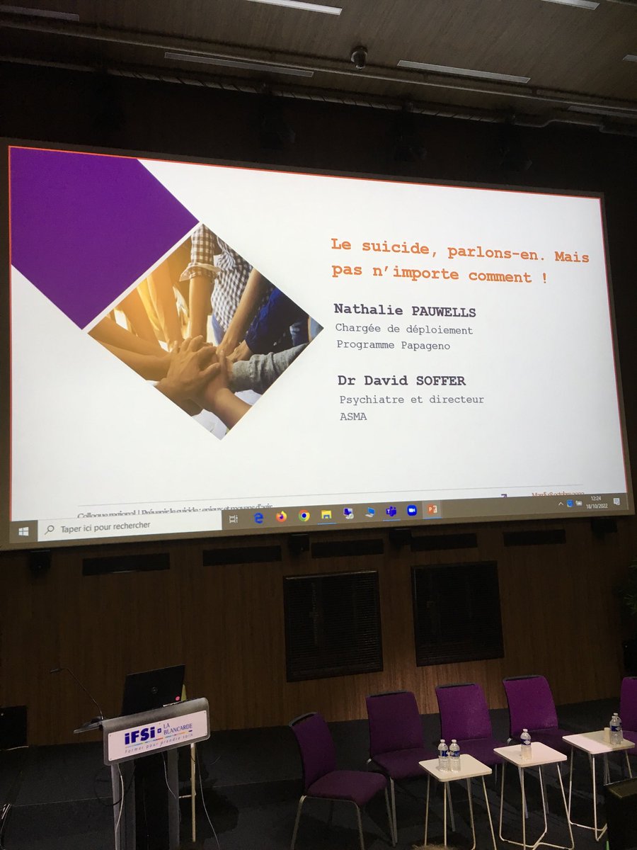 CRES_PACA's tweet photo. Colloque Prévenir le suicide - Nathalie Pauwells : comment parler du suicide : défaire les mythes sur la crise suicidaire car le suicide est évitable et en parler n’entraîne pas forcément un phénomène de contagion.
#collepse #preventionsuicide https://t.co/5BLzfhJFpv