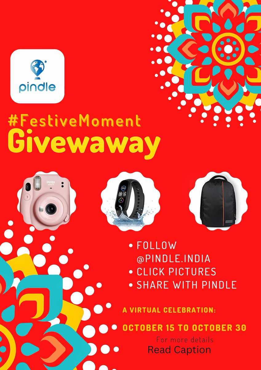 Let Pindle be your new family member this festive season. Install the Pindle app and take part in our mega giveaway by posting pictures of festive moments on the app. 
 
Click on the link given below to know more.
instagram.com/p/CjuPpKfvSox/…
#Giveaway 
#FestiveMoment  
#Diwali #nft