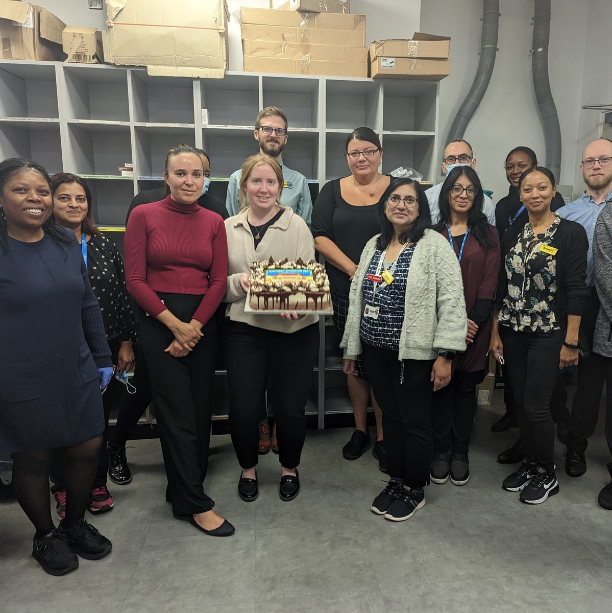 KCHPharmacy's tweet photo. Happy #RXTechDay! We are celebrating in our favourite way, with plenty of cake to thank our technical workforce for all their hard work! @KingsCollegeNHS @APTUKLnd @APTUK1 @President_APTUK https://t.co/en4Rh1Ivuo