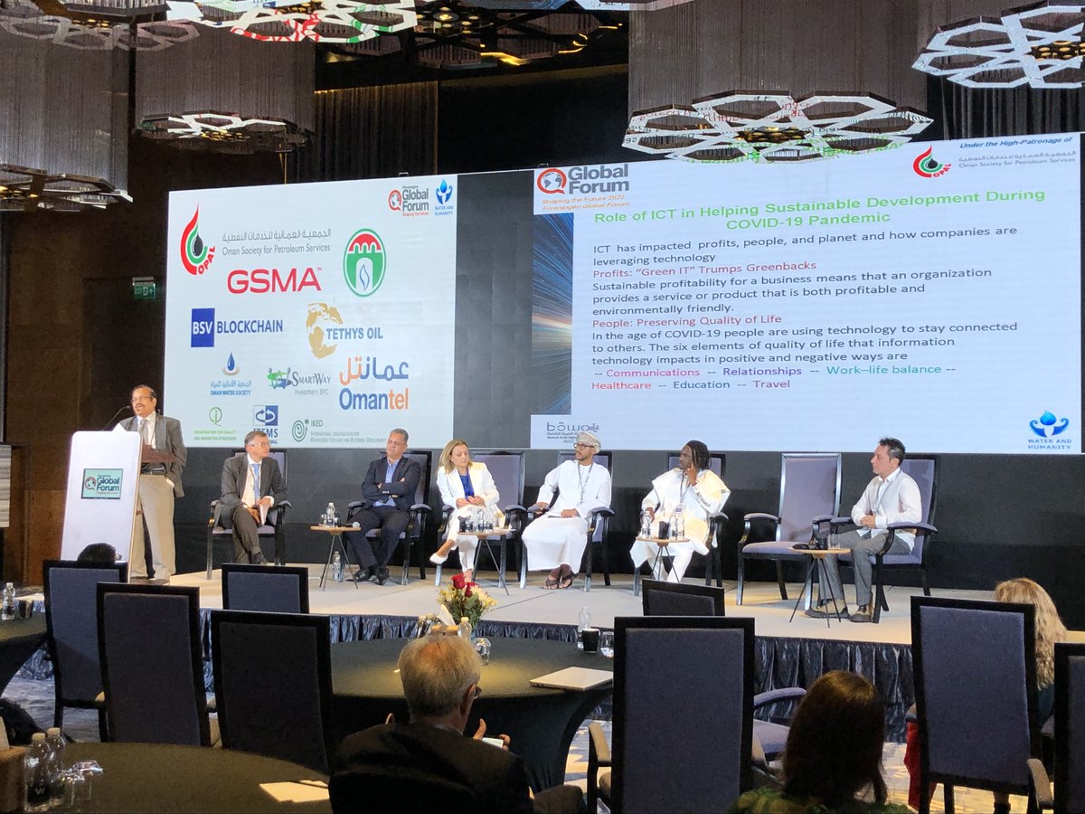 A great set of case studies and thinking from the panel on Smart Cities and Sustainability. Many takeaways, including from panellist Nitya Karmaker "ICT is bad as it emits a lot of carbon - but we don't talk about it. We need a balance." #GlobalFiorumGF #Muscat