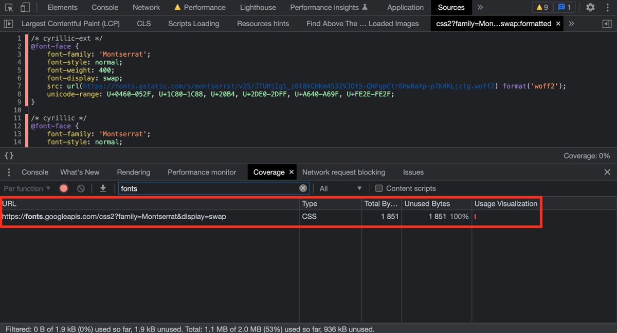 nucliweb's tweet image. WebPerf Tip: If your site don&apos;t use any font, you don&apos;t need the preconnects and the CSS resource

#WebPerf #Performance #PerfTip