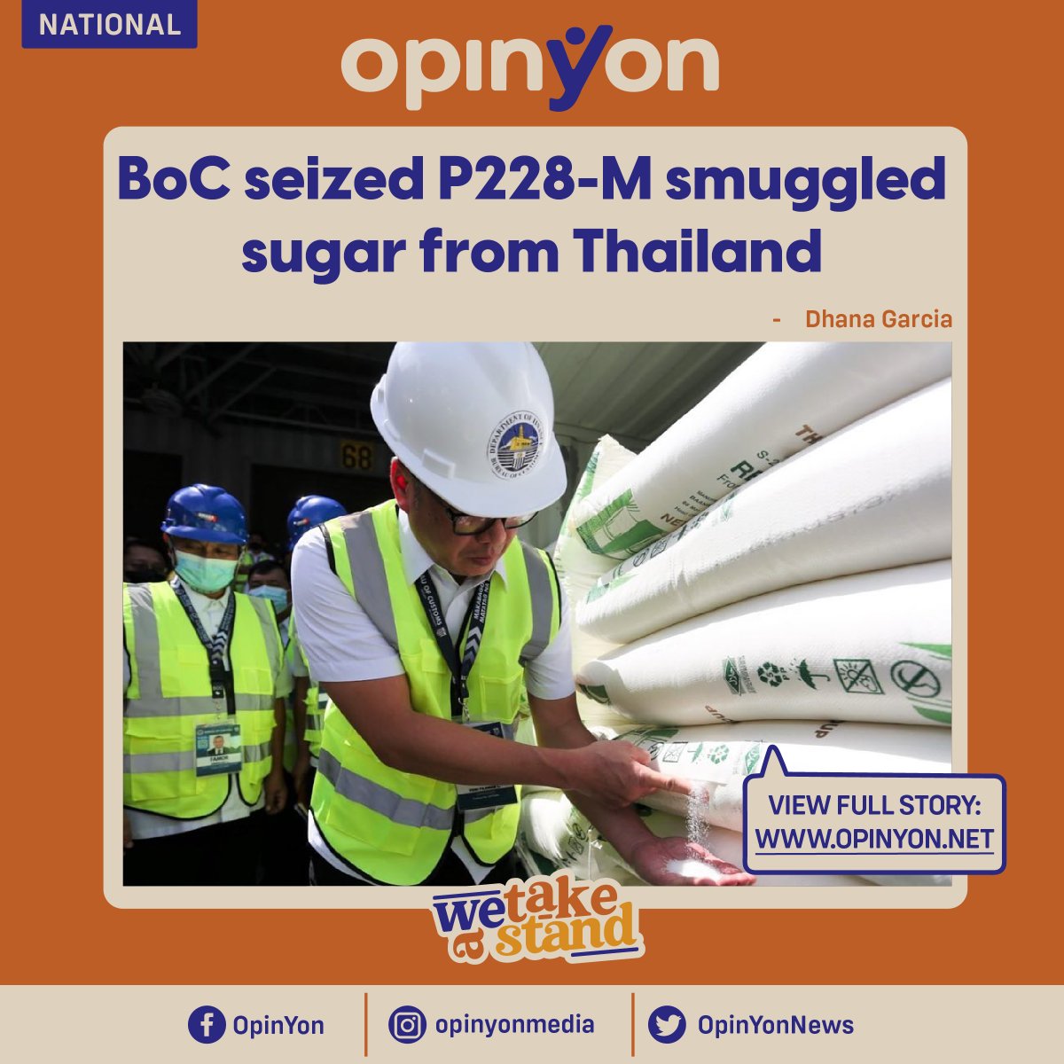 OpinYonNews's tweet photo. The BoC prevented smuggled sugar from Thailand, which would have harmed local producers.

Read more
https://t.co/BmNjX99NPL

#BoC, #Smuggling, #Sugar, #MICP https://t.co/JXWfNwGez4