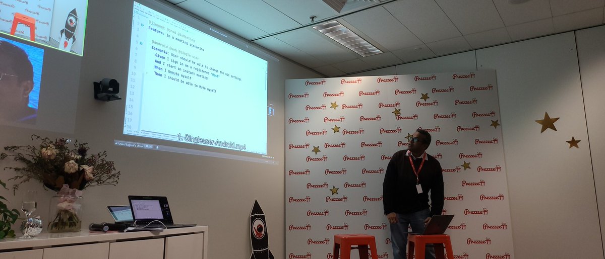 Anand Bagmar from <a href="/Applitools/">Applitools</a> demonstrating his #test #automation tool #teswiz at #SydneyTesters hosted by <a href="/prezzee/">Prezzee</a> and #talentrealised