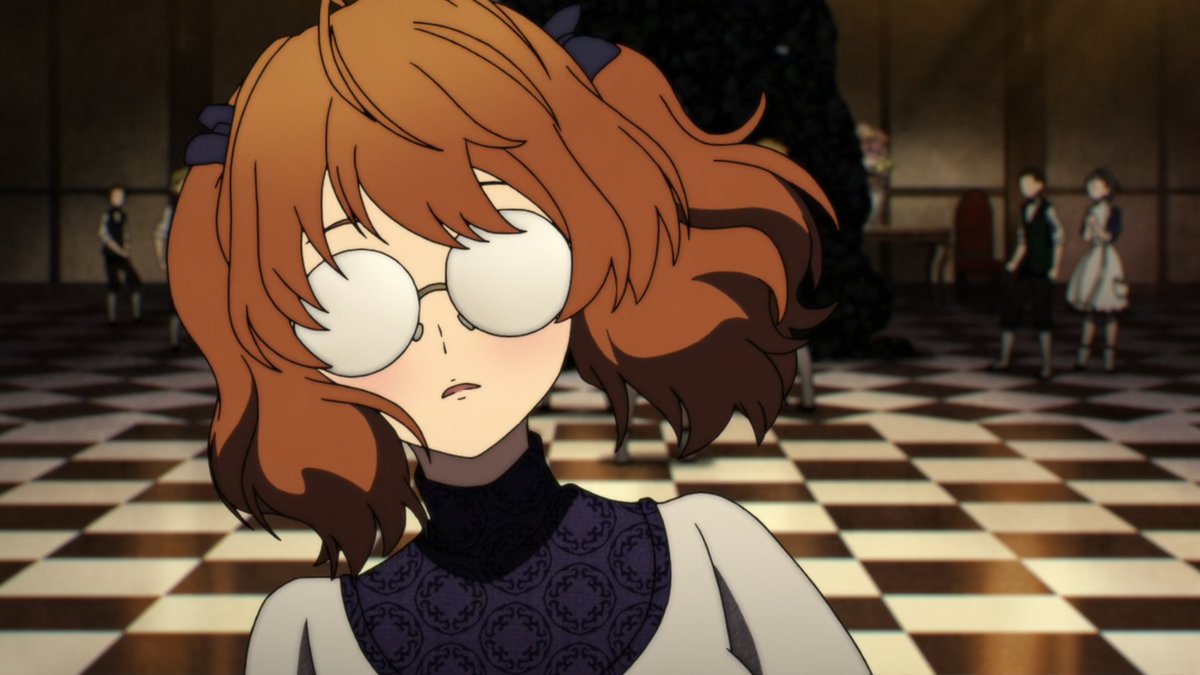 orangeotd's tweet image. the orange anime character of the day is nancy from shadow house!