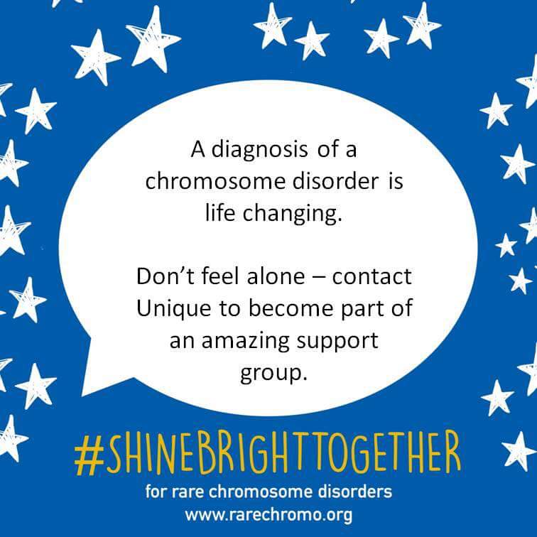 Unique_charity's tweet photo. If you're a parent, carer or professional, caring for someone with a rare chromosome or gene disorder, we @unique_charity are here to help you with information &amp; support. #rarechromo #uniquebutnotalone #shinebrighttogether https://t.co/nlvz2AbMWs