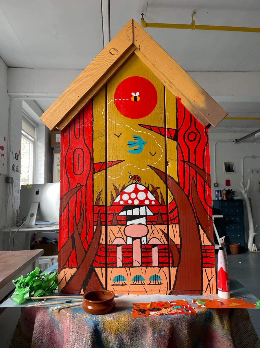 JaydonRowbottom's tweet photo. @SVPROJECTSLDN Hey there, that’s certainly me and this is the latest project that I’ve been painting, a little library. I tend to use bolder colours but can fit the palette to the brief. https://t.co/AEBJEI5nFs