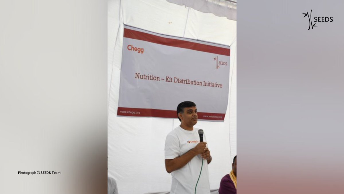 SeedsIndia's tweet photo. “It was important for us to work with these children for Chegg’s #GlobalDayofImpact. A nutritious #diet provides growing #children with nutrients necessary for their #mental &amp; physical well-being,”says Mr Vijay T.S., Managing Director, Chegg India. https://t.co/pDpF1DHz9W