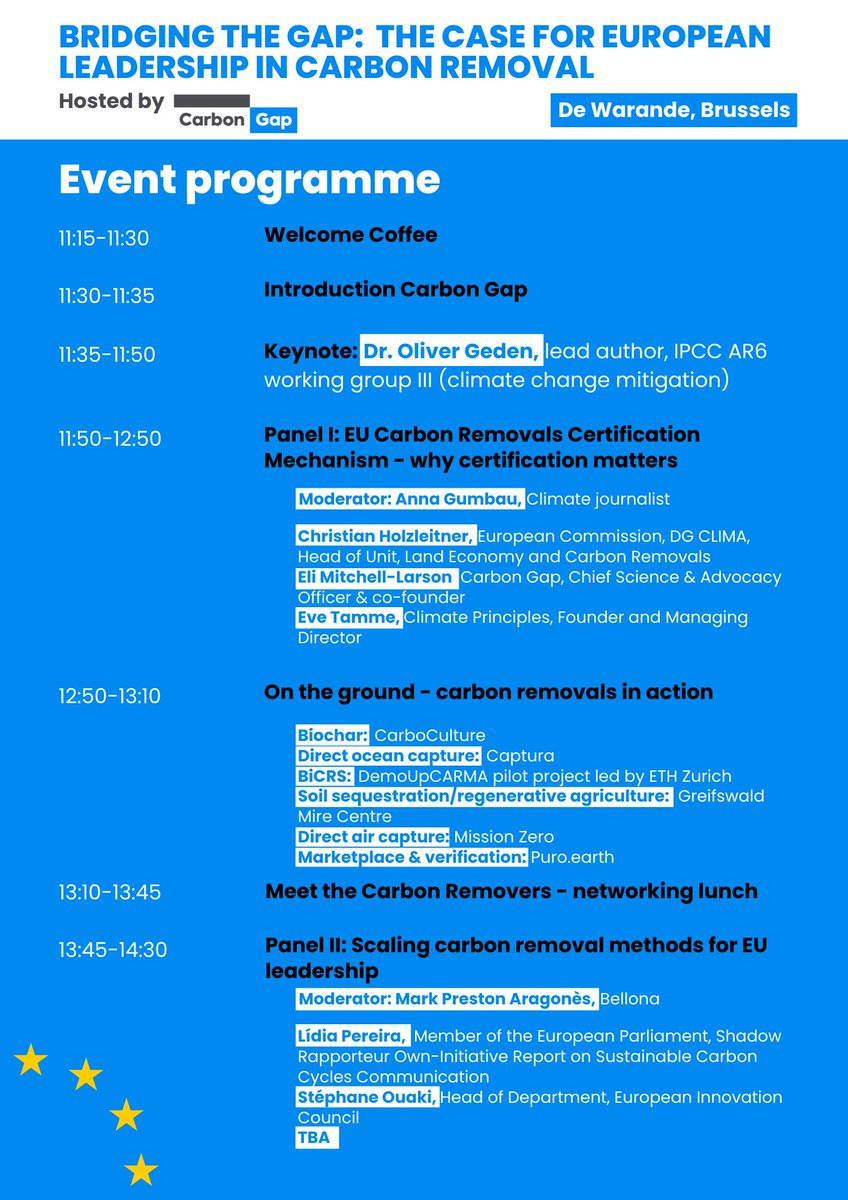 EveTamme's tweet photo. Join me in Brussels on 26 Oct, when I will discuss *why #certification of #carbonremovals matters* with the best in this space - @EUClimateAction's Christian Holzleitner and @CarbonGap's @EliMLarson, moderated by @AnnaGumbau.
1/3
#climateprinciples https://t.co/au6JE338DT