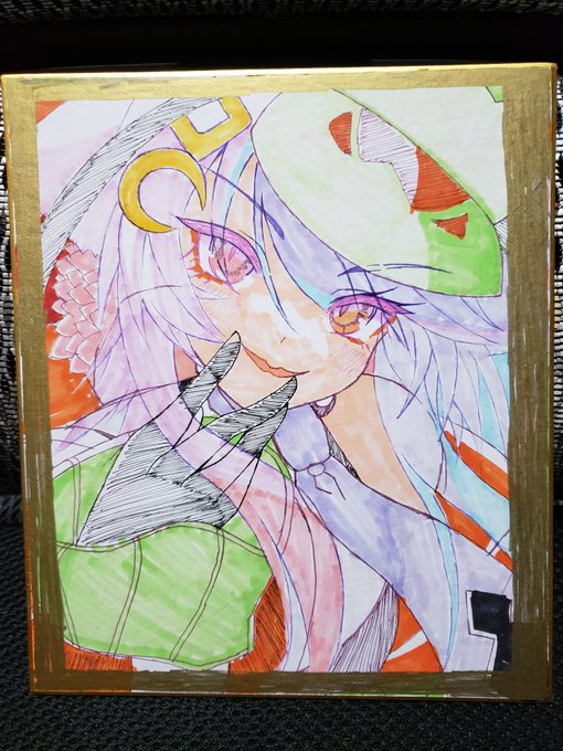 久しぶりに色紙描きました 