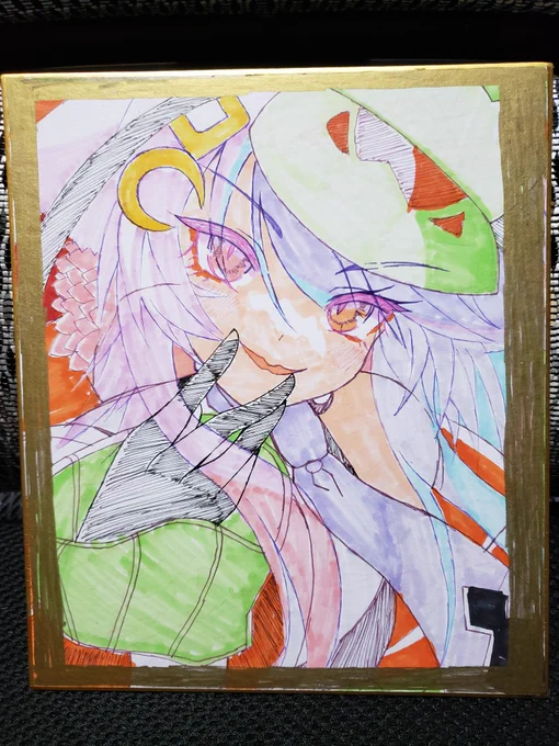 久しぶりに色紙描きました 