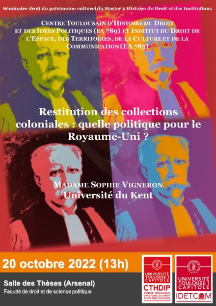 univdroit_03's tweet photo. [Conférence] 20/10 | Restitution des collections coloniales : quelle politique pour le Royaume-Uni ? @UT1Capitole @Fac_droit_tlse @IDETCOM #CTHDIP https://t.co/0YvnYTbc1L https://t.co/zCNaOq7jPx