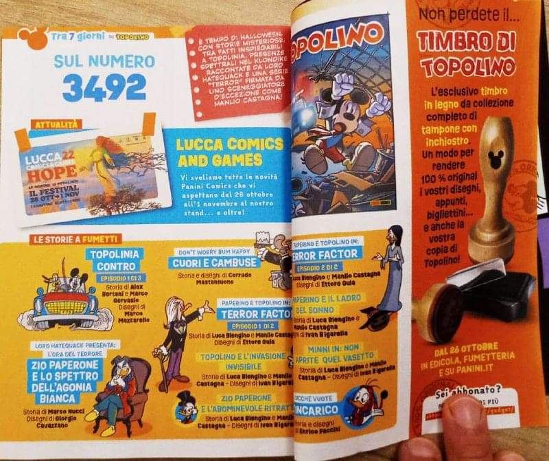 Il_Papersera's tweet photo. Editoriale di Topolino 3491 e anteprima del numero in edicola la prossima settimana:
#Papersera #anteprima #Disney #AlexBertani #Cavazzano #Midthun #Artibani #Zironi #UniversitadelSalento #Aquinum #Camboni #Nucci #Gervasio #Mastantuono #Faccini #LuccaComics #Halloween #Topolino https://t.co/0dObxQqadZ