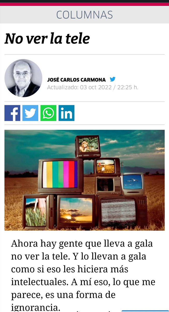 EsSumaSevilla's tweet photo. En España Suma Sevilla, nos gusta ser claros nos gusta la información para que quienes nos elijan lo hagan con criterio.

Nuestro compañero José Carlos Carmona, nos lo deja claro, en su artículo de opinión. Nos quieren desinformados, víctimas de la #DictaduraInformativa pero en https://t.co/ZOPM46j0nO