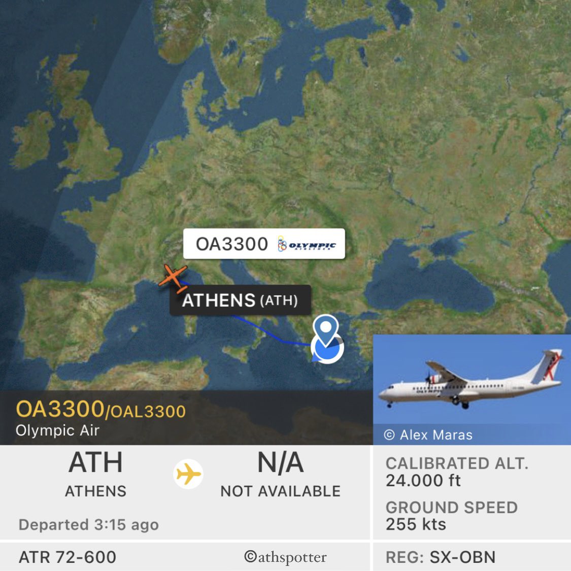 athspotter's tweet photo. ATR 72-600 SX-OBN flying to the UK to be painted in the Olympic Air livery! 🎨
-
#SXOBN #ATR #ATR72600 #atrintolife #aegeangroup #VHFVY #olympic #olympicair https://t.co/rkOmTnmeRQ