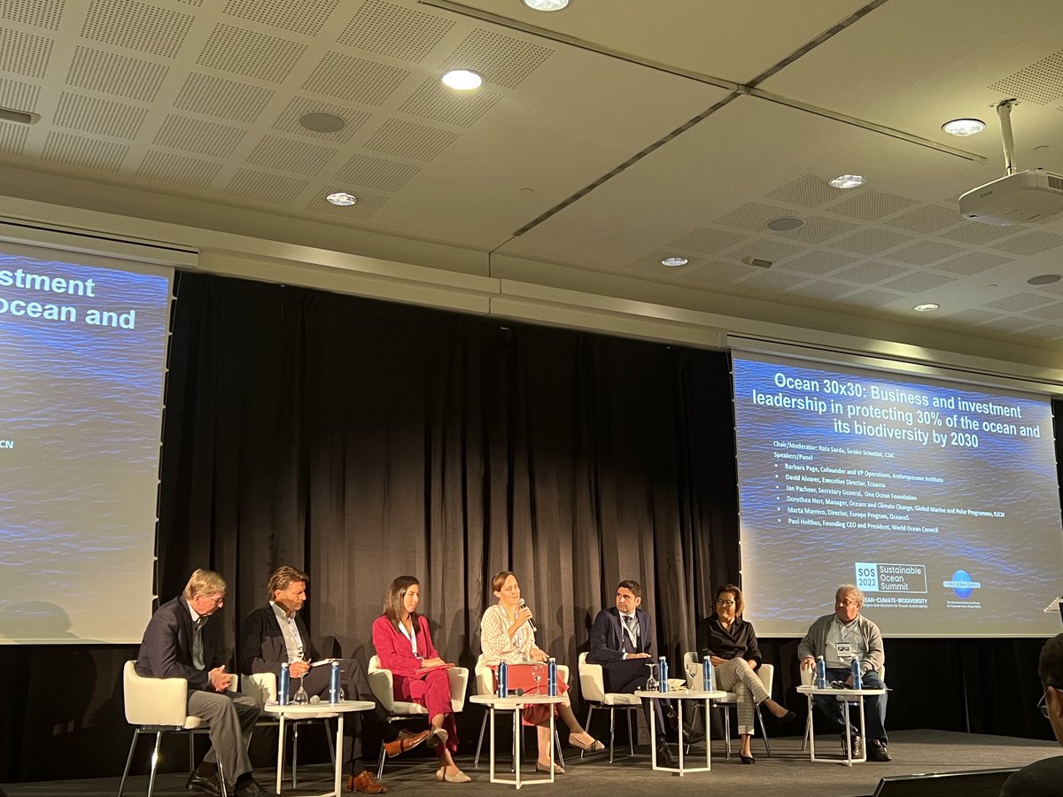 goceantrust's tweet photo. Dorothee Herr ⁦@IucnOcean⁩ explains how “at least 30*30” fits into the sustainable management of the ocean as a whole. Protection of biodiversity is key. #BNCFF provides relevant examples #Nature-basedSolutions #IMPAC5 #SustainableOceanSummit https://t.co/ZcjUwl3wUj