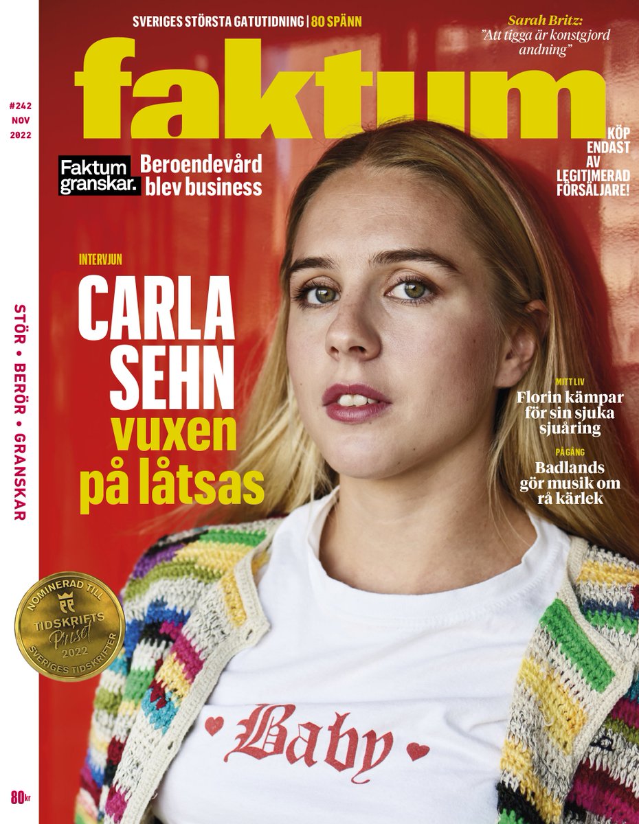 Idag får inte bara en ny regering. Vi får även ett nytt nummer av Sveriges största gatutidning! Läs om hur Laro-behandling blev business och vård utan slut. Om skådisen Carla Sehn och hennes panik för rötter. Mat, död och kåt musik. Köp ditt ex. Stöd gatans riskkapitalister.