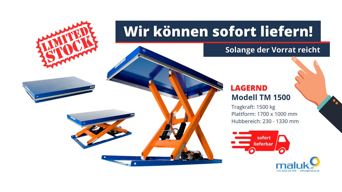 malukGmbH's tweet photo. 🛒 Nur noch 3 Stück lagernd 👉 Hubtisch für Palette + Hubwagen https://t.co/90yIA6HogY Plattformgröße reicht für Hubwagen + 1 Palette. 
Fragen? ☎ 04232 89 559

#hubtisch #hebebühne #hebelösung #lifttable #scissorlift #palette #work #handwerk #motivation #hubwagen #happy #maluk https://t.co/gC3nKeU6T4