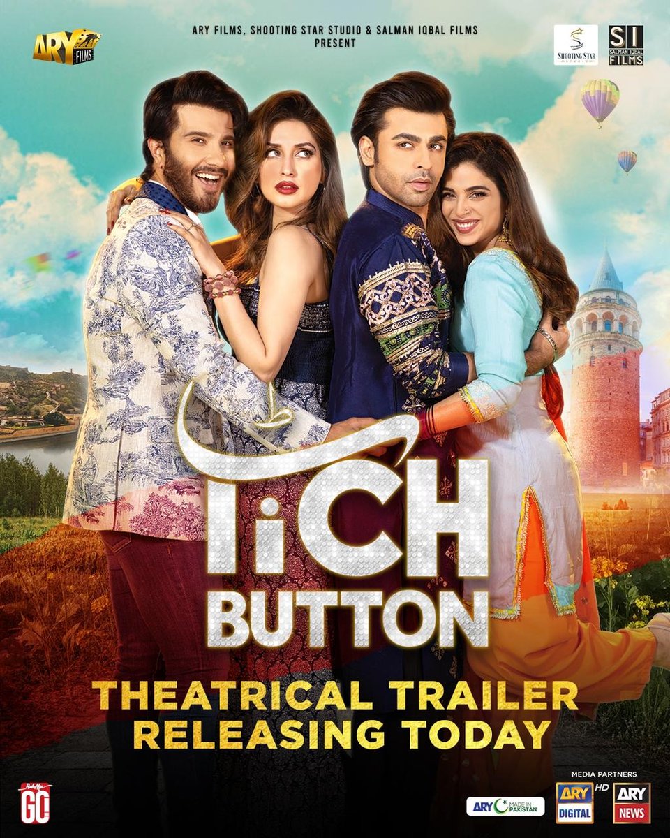 Qasimalimureed's tweet photo. The theatrical trailer of the much awaited film #tichbutton will be releasing today on #arydigital !! 

#aryfilms #shootingstarstudio #salmaniqbalfilms #madeinpakistan 
@farhan_saeed @imanalyofficial @ferozekhan @sonyahussyn @salman_ary @jerjeesseja @qasimalimureed @irfan.malik50 https://t.co/Nk8ftPXyql