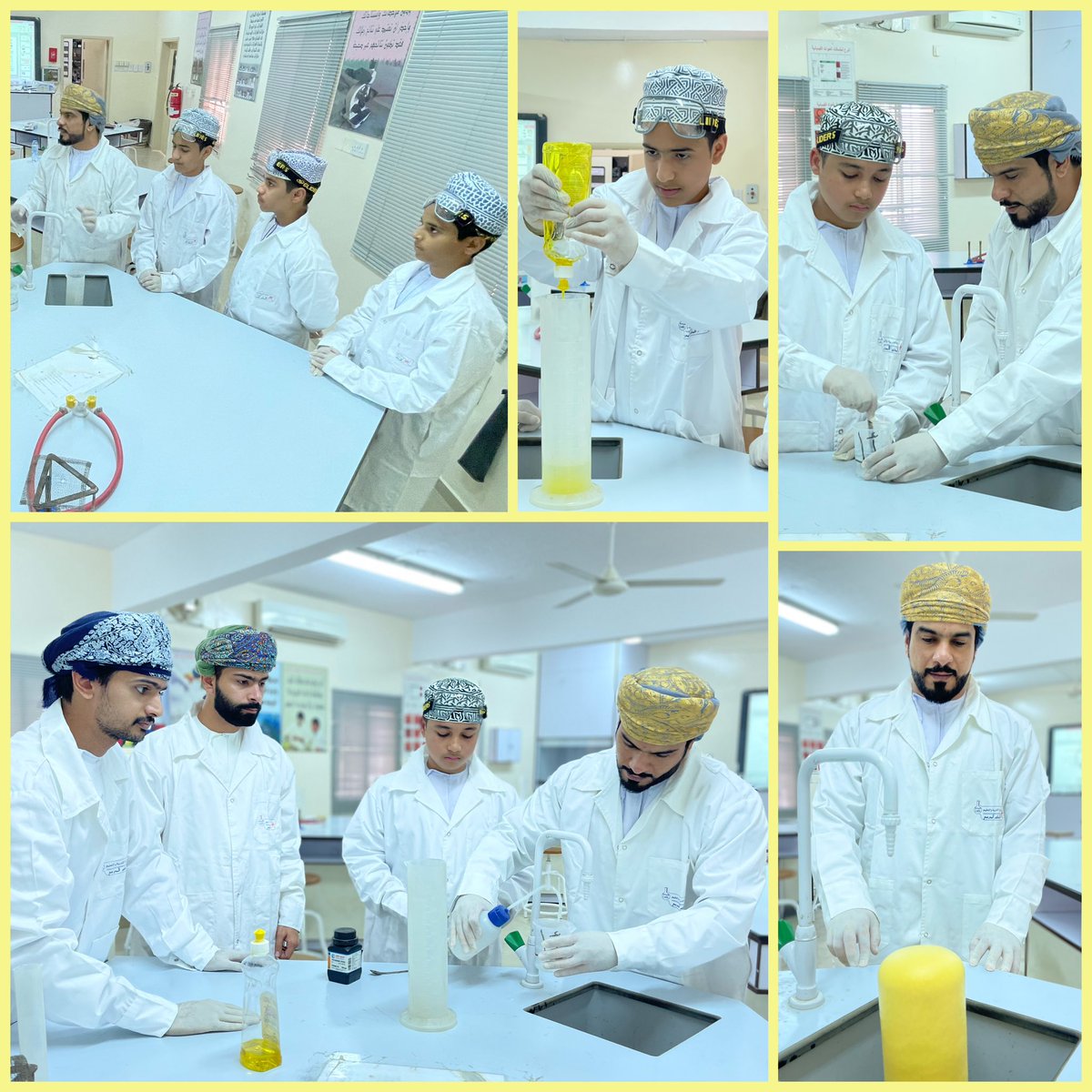 EduGovSbt3107's tweet photo. تفعيلًا لمختبر العلوم، قامت جماعة العلوم ممثلة في الأستاذ خلفان الشقصي والأستاذ معاذ العويسي بالتعاون مع فني المختبر الأستاذ خلف الفليتي، بتنفيذ عدد من التجارب العملية لمادتي الكيمياء والأحياء بالمدرسة وذلك بحصة الأنشطة. https://t.co/b0xRwao05z