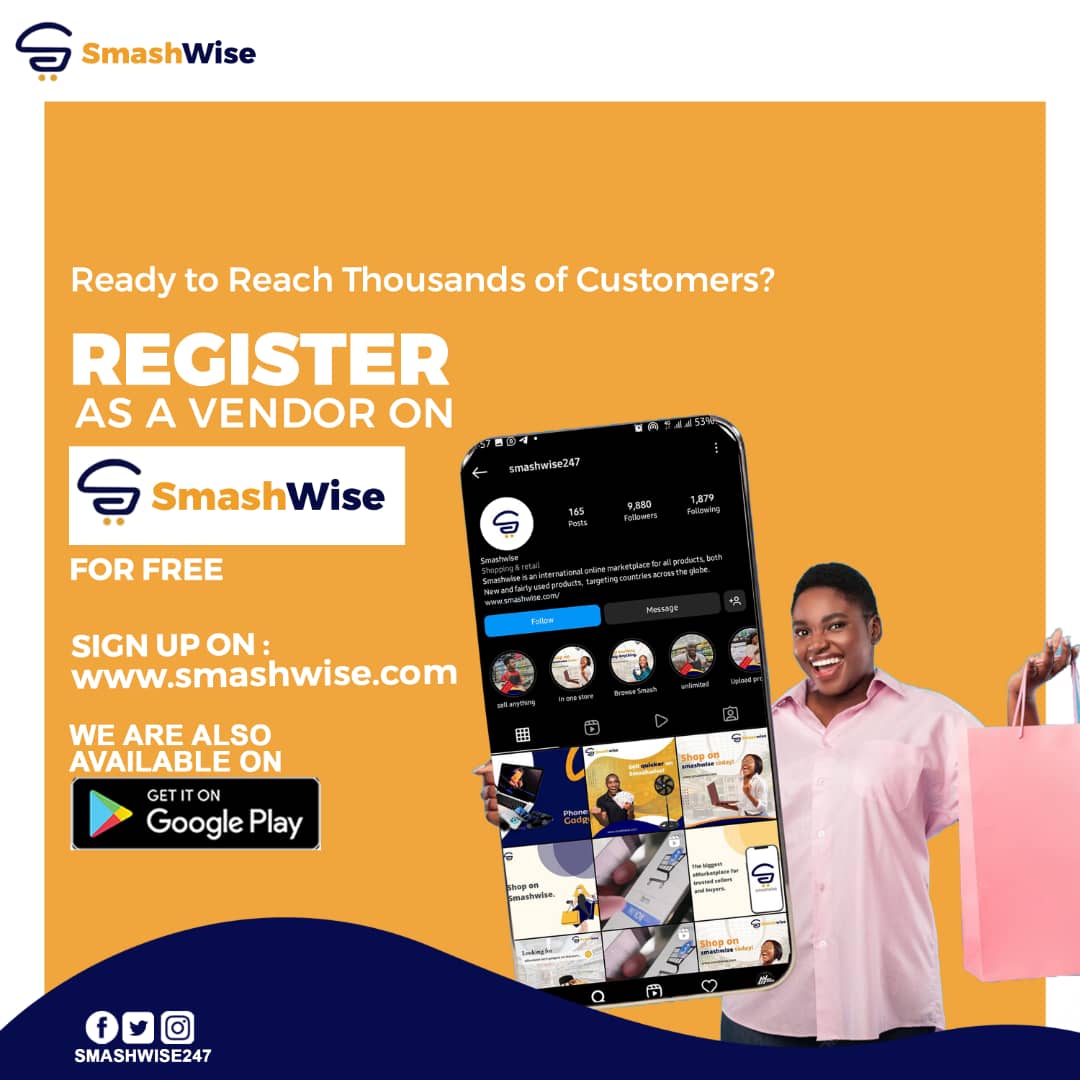 smashwise247's tweet photo. Stop struggling to sell when you can be smiling to the bank every day.

The Smashwise app can make this happen for you.
https://t.co/y5lZHaNU89

#vendor #onlinestore #onlineshop #Sales #smashwise247 https://t.co/VxDBBxHpLd