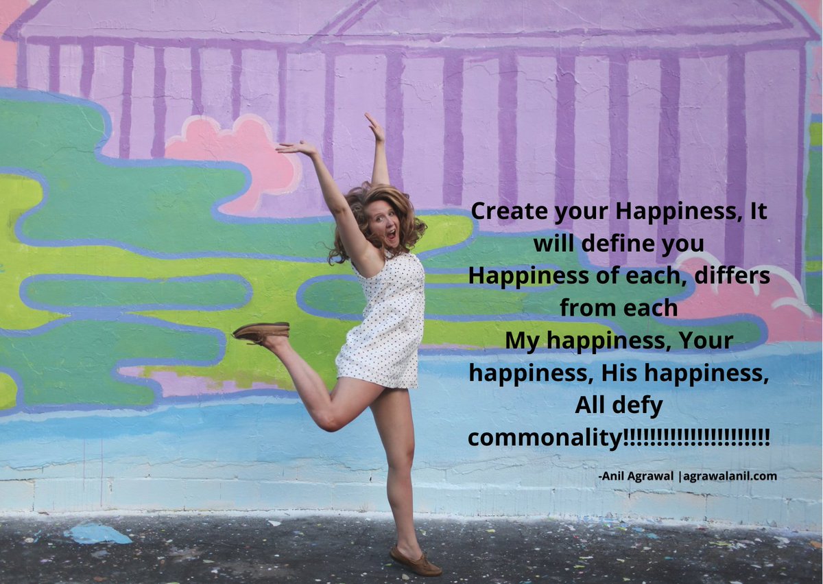 anil_agrawal0's tweet photo. #Create your #Happiness, It will #define you
#Happiness of each, #differs from each
My #happiness, Your #happiness, His #happiness,
All defy #commonality!!!!!!!!!!!!!!!!!!!!!! https://t.co/NNmY7rxDxF