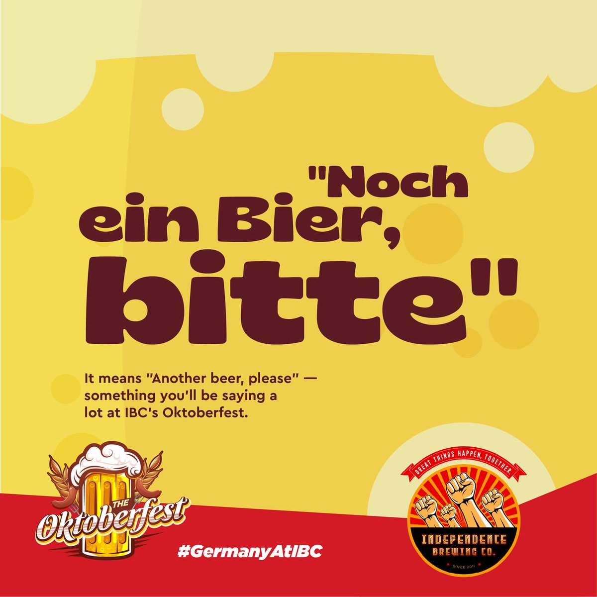 When we say party like the Germans, we mean it! Here's an important phrase to help you get started, and we've got more coming, so stay tuned. #GermanyAtIBC 

For bookings, call
Mumbai: +91 91561 82337 / +91 91569 92337
Pune: +91 91564 92337 / +91 91569 32337

 #IBC #Togetherism