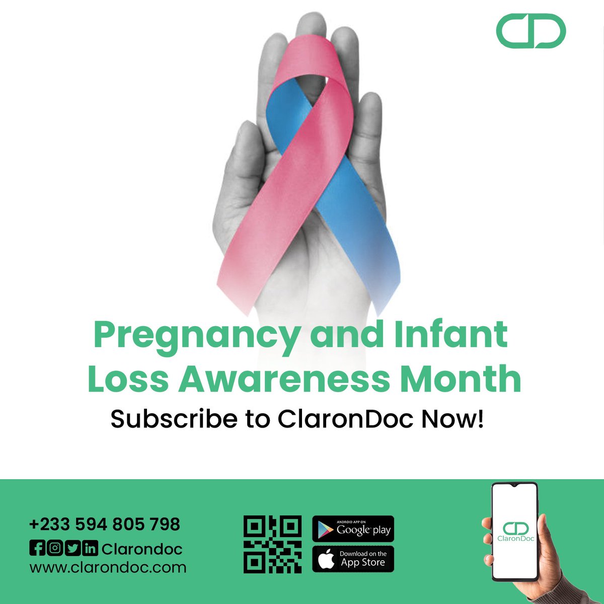 clarondoc's tweet photo. Tragically, approximately 1 in 4 women suffers a miscarriage, stillbirth or infant loss.

Do well to speak to a doctor throughout your pregnancy journey.

Click link: https://t.co/OMOQZ8ZcUR

Call us 0594805798 / 0559047147

#ClaronDoc #Subscribe  #claroncares https://t.co/7ooh5JpYhy