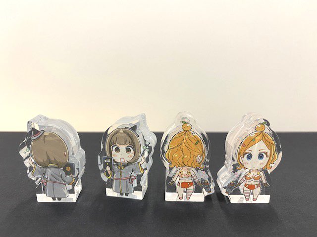 カラフルブレインさんからファンタジーシリーズアクリルコロコロフィギュアセットのテストショット写真到着ッ。ぷりんウィザードだけいない。単体のコロコロなので持ち運びに便利で可愛さもブーストよ。 