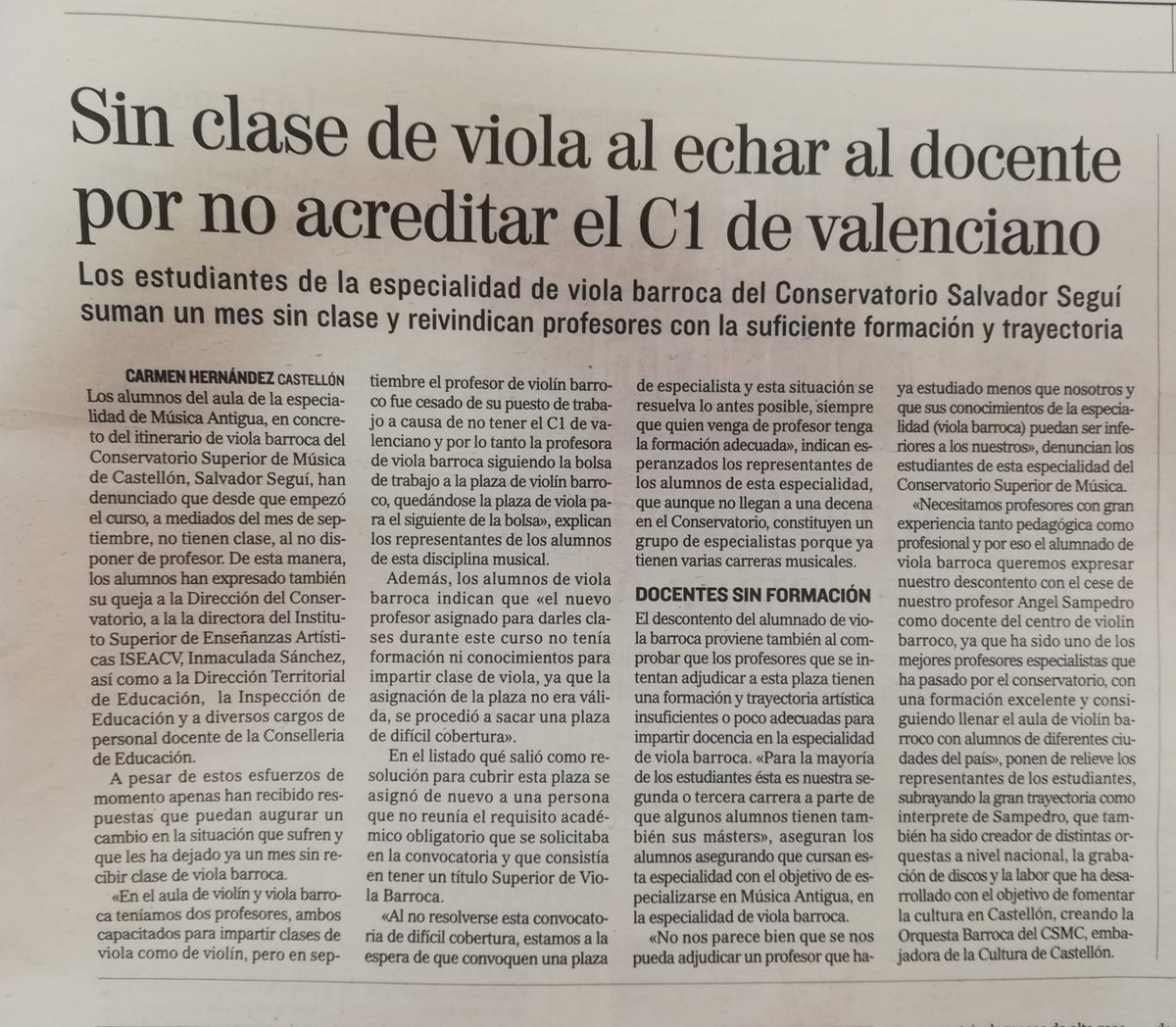 La calidad de la educación siempre debería ser prioritaria para aquellos que deciden sobre nuestros centros públicos
<a href="/iseacv/">Gva Iseacv</a> <a href="/DIseacv/">EEAASS</a> <a href="/AnpeCastellon/">ANPE Castellón</a> Ánimo para nuestros compañeros del CSMC Salvador Seguí