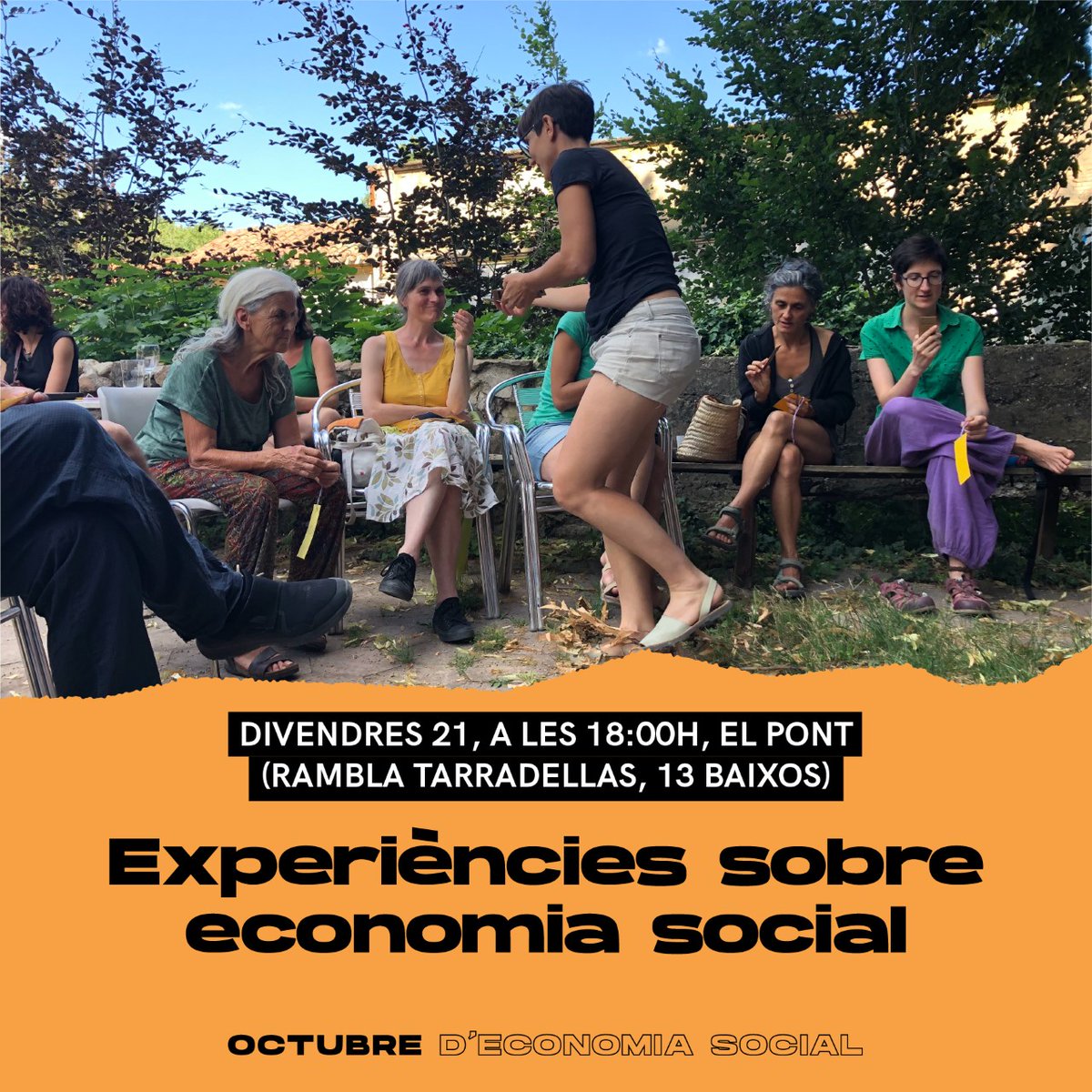 📢Parlem sobre experiències d'economia social

👉Explicarem com començar un projecte i com fer-se cooperativa amb l'Ateneu <a href="/CoopCatCentral/">Ateneu Cooperatiu de la Catalunya Central</a> 

➡️També coneixerem com s'organitzen els músics de <a href="/txarango/">Gemma</a> , <a href="/feraferotgecoop/">La Fera Ferotge</a>  o <a href="/sostrecivic/">Sostre Cívic</a> 

📲Inscripcions al 659 03 04 81