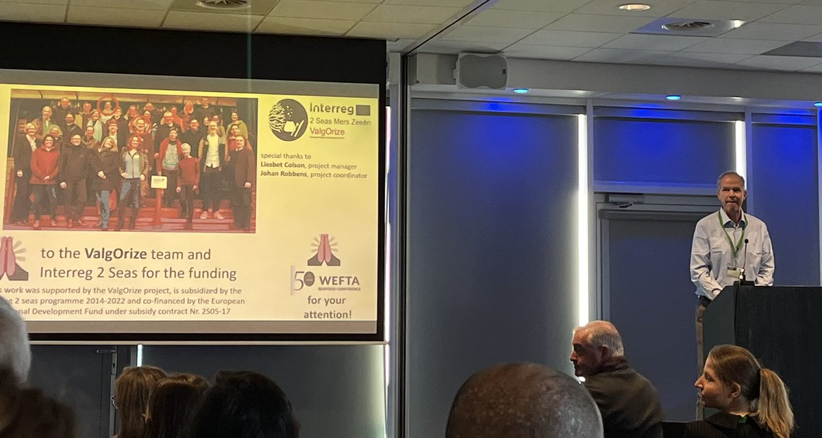 62Iwona's tweet photo. Assisting a very instructive presentation of #ValgOrize project results by @KRTimmermans @ 50th #WEFTA conference #Interreg2Seas #algae #seaweed https://t.co/eqp2U3845P