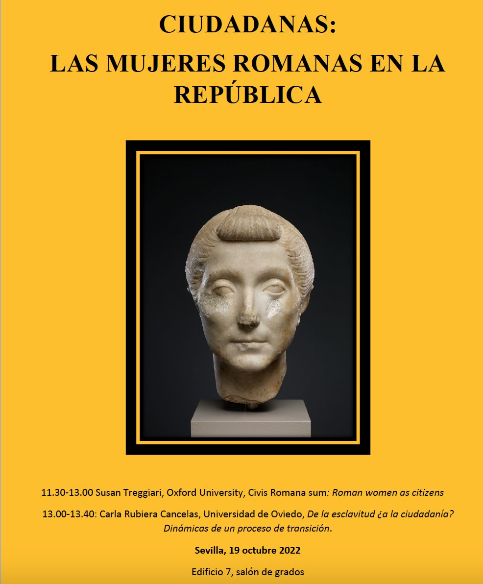 f_humanidades's tweet image. Charlas &quot;Ciudadanas: las mujeres romanas en la República&quot;, dirigidas especialmente a estudiantes de @pablodeolavide. Entrada libre y gratuita hasta completar aforo:
📆 Miércoles, 19/10
🕙 11.30-13.40 h.
📍Edificio 7, Sala de Grados
#HumanidadesUPO #SoydelaUPO