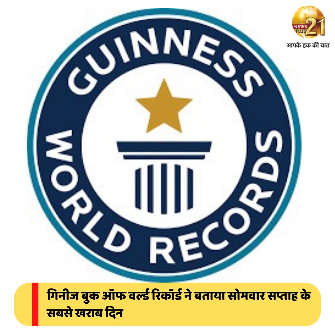 NewsPlus_21's tweet photo. गिनीज वर्ल्ड रिकॉर्ड ने अपने ट्विटर हैंडल पर लिखा है,‘हम आधिकारिक तौर पर सोमवार को सप्ताह के सबसे खराब दिन का रिकॉर्ड दे रहे हैं इस ट्वीट के बाद दुनियाभर के ट्विटर यूजर इस पर जमकर प्रतिक्रिया दे रहे हैं
#worstdayoftheweek #guinnessworldrecord #latest #newsupdate #newsplus2 https://t.co/1OU2DtNinw