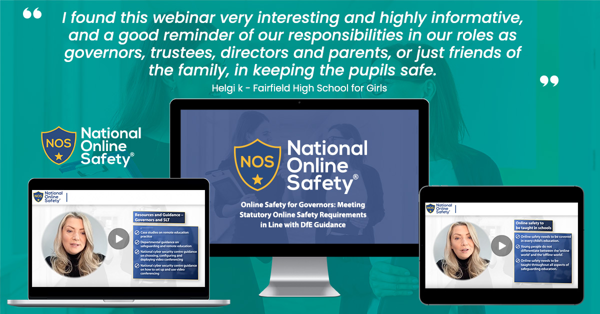 A great review for our 'Online Safety for Governors: Meeting Statutory Online Safety Requirements in Line with DfE Guidance' webinar! 🤩 Empower your whole school community to keep children safe online with a Certified School Membership >> hubs.ly/Q01k72Gz0