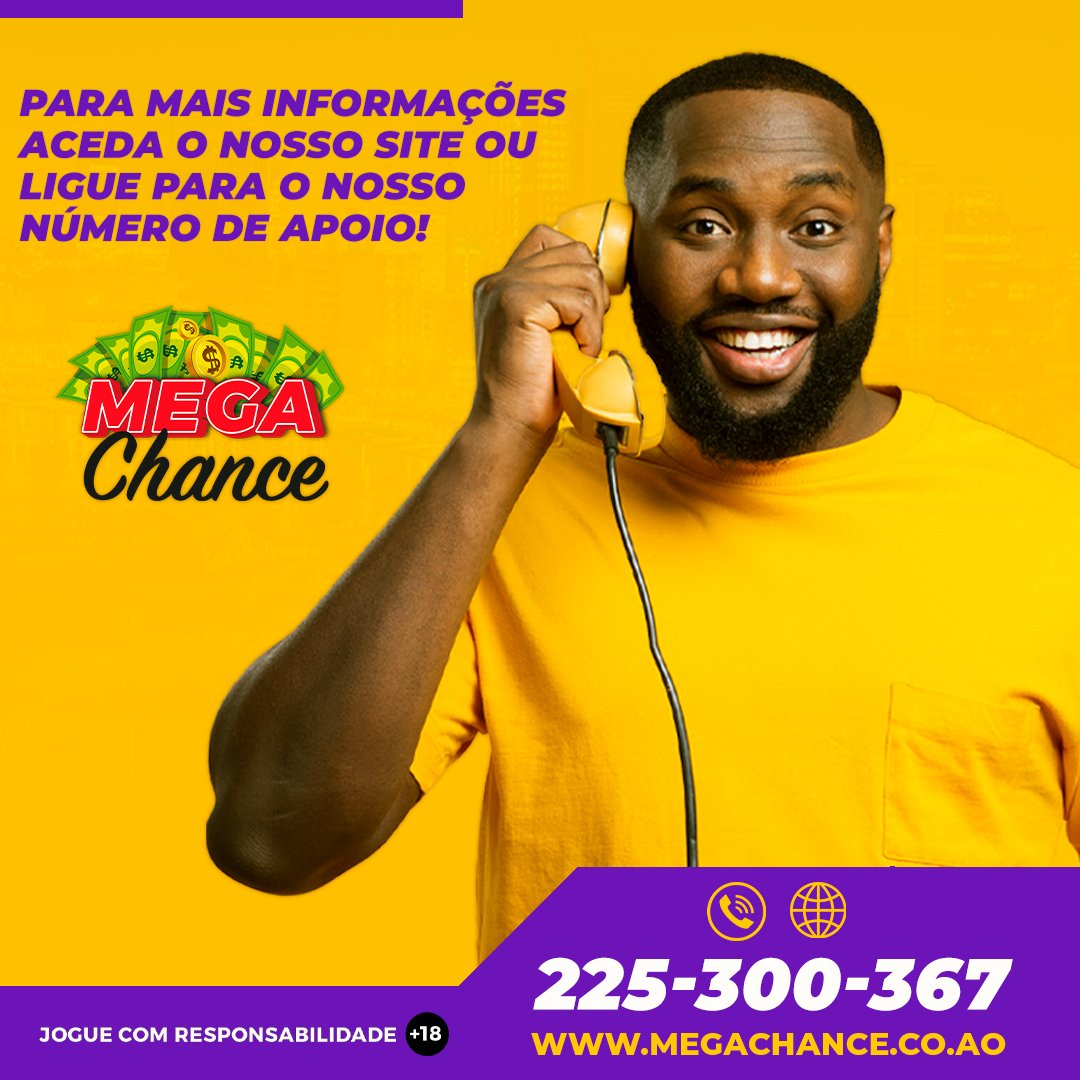 megachanceangol's tweet photo. Para mais informação ligue. Emoção. Alegria e muito mais! #MegaChance #Luanda #Angola #TPA1 https://t.co/0UAClWQD3L