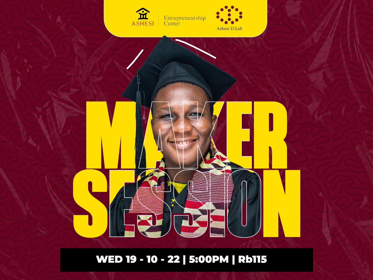 AshesiDesign's tweet photo. Join this year's Maker Session to learn a few things from our special guest, Cyril Korlertey Kuornoo - a photographer & filmmaker based in Accra, Ghana and Ashesi's Multimedia Officer #MakerSession #Dlab https://t.co/rXWYE6YyS5