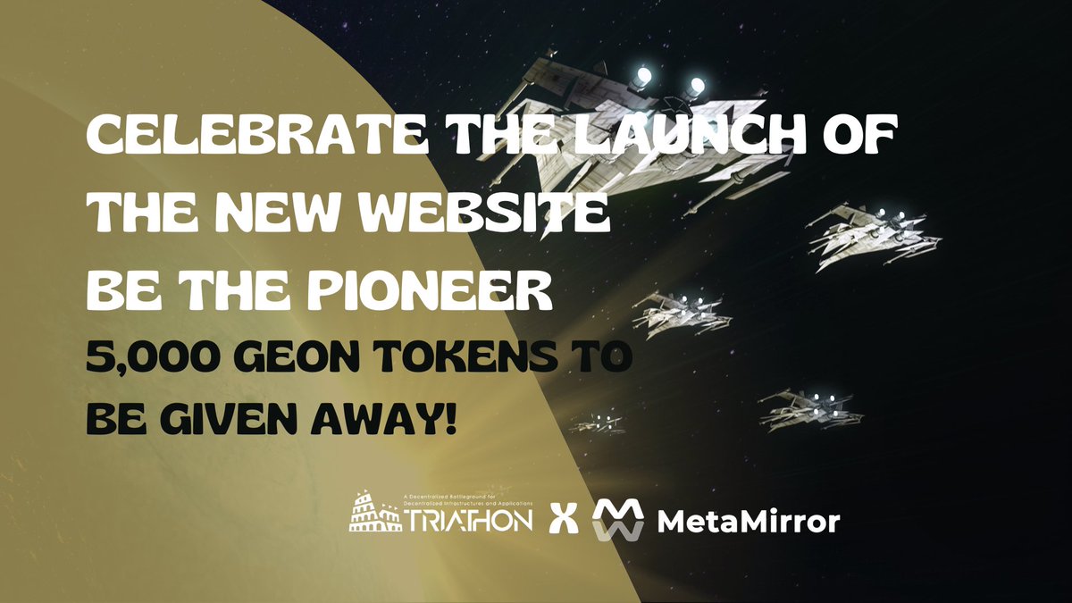 TriathonLab's tweet photo. 💥Celebrate the launch of #Triathon NEW WEBSITE 💥

 🎁5,000 GEON to be #givenaway! 🎁

💫200 lucky participants will be randomly selected to win our prize pool 💫

Join here 👉 https://t.co/gNz5H658gC https://t.co/o5cZOqCBIT